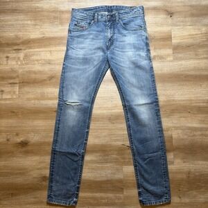 Diesel Thommer Jogg Jeans Men 30x32 Blue Slim Fit Stretch Distressed Denim 069NT